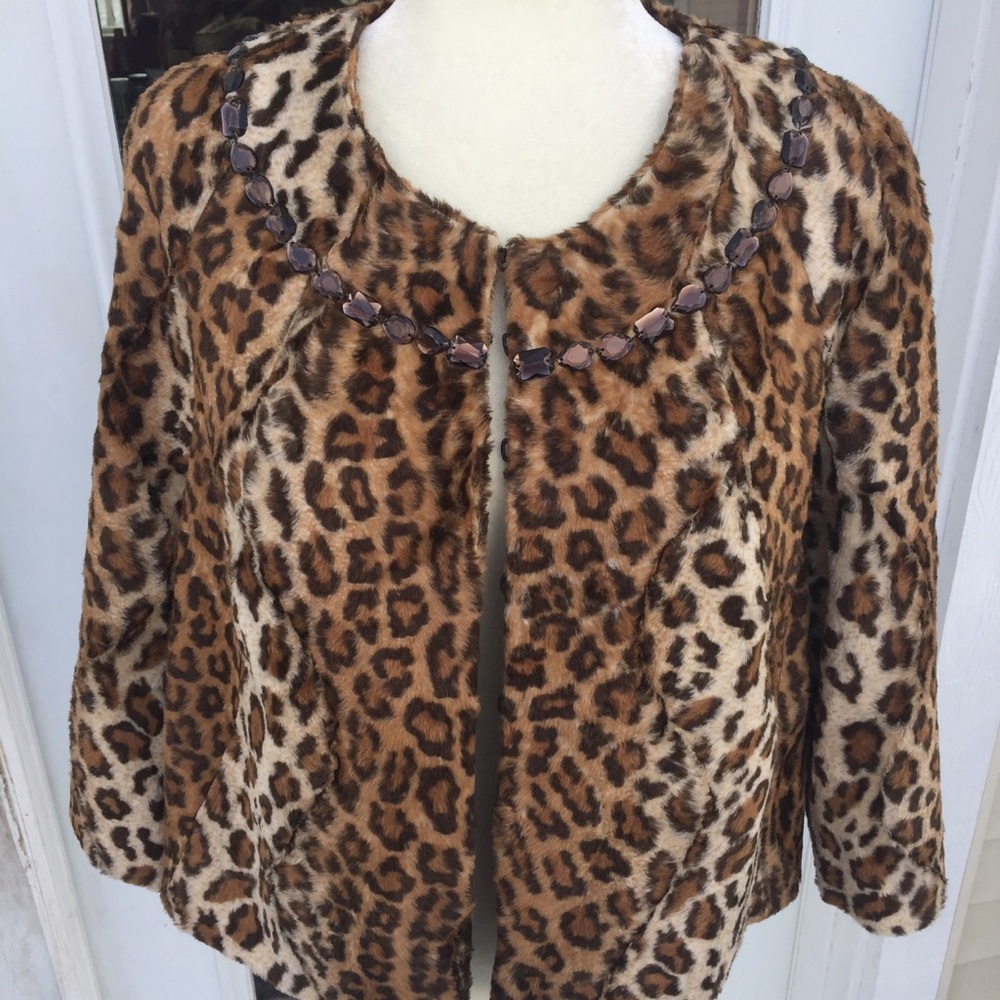 Vintage Faux FurJacket with faux Gemstones